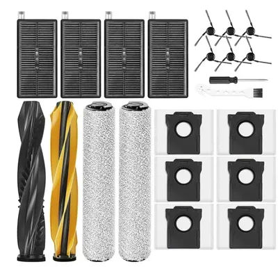 A50Q-For DREAME Aqua10 Ultra Robot Vacuum Replacement Parts- Main Brush, Roller Mop, Filters, Side Brush& Dust Bag Kit