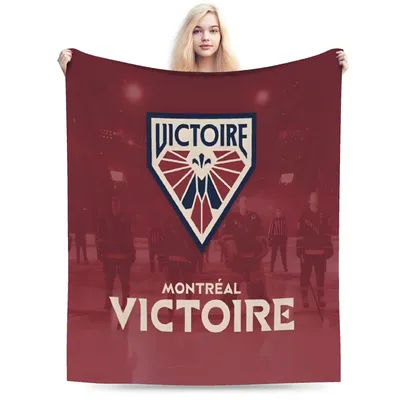 Montreal Victoriq PWHL Ice Hockey Team Flannel printed blanket suitable for all seasons for living room office sofa and travel