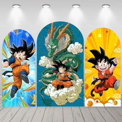 Dragon Ball Goku Arch Photography Background Customized Animation Theme Children's Birthday Party Baby Shower Decoration Props
