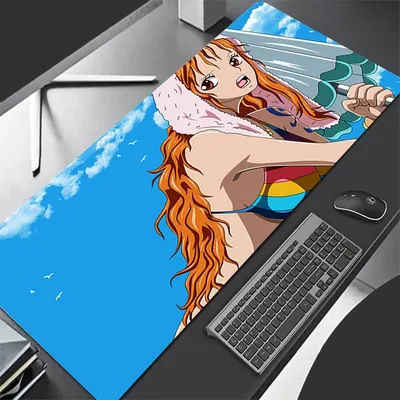 Tapis de Souris One Piece Durable, Accessoires de Jeu Anime, Tapis de Bureau PC Gamer, Grand Tapis XXL pour Clavier et Tablette