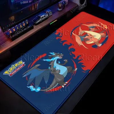 Grand tapis de souris Pokemon Charizard XXL, tapis de bureau pour ordinateur, tapis de clavier, accessoires de bureau, tapis de souris de jeu