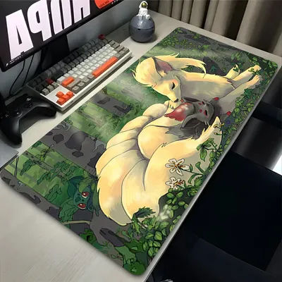 Tapis de souris gamer en caoutchouc, tapis de bureau, tapis de clavier d'ordinateur Pokemon Ninetales, accessoires de jeu PC, grand tapis de souris