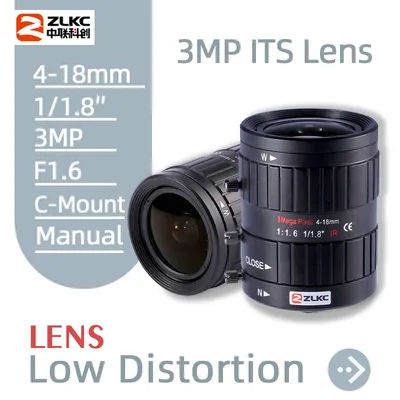 ZLKC-Caméra de surveillance manuelle, objectif n'aime 3.0 mégapFête els, Iris 4-18mm, 1/1 pouces, varifocale HD, 3MP, FA C, monture CCTV, objectifs industriels IR