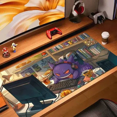 Tapis de souris Pokemon Pikachu Anime, grand tapis de bureau en caoutchouc, pour clavier, bord de 2MM