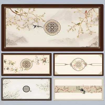 Tapis de souris en caoutchouc de style chinois traditionnel, tapis de souris, tapis de clavier, polymère, dessin animé, jeu, média, accessoires de bureau