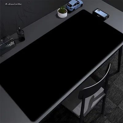 Grand tapis de souris noir imperméable pour jeux, tapis de bureau antidérapant en caoutchouc de couleur unie, tapis de bureau pour clavier d'ordinateur 90x40cm