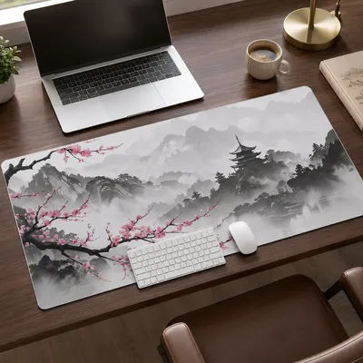 Tapis de souris rose Anime Cherry Blossoms, tapis de souris XL pour jeux, nouveau tapis de souris HD XXL, tapis de clavier, tapis de table en caoutchouc naturel souple