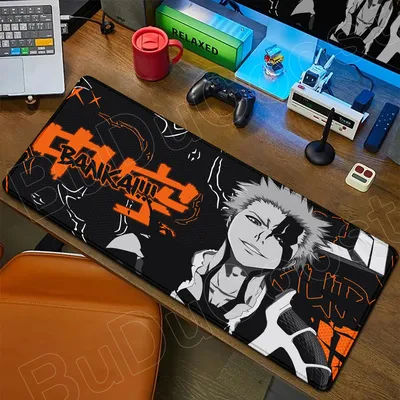 Tapis de souris Anime blanchi, antidérapant, accessoires de jeu, grand clavier de bureau, tapis de bureau, Kurosaki Ichigo, en caoutchouc