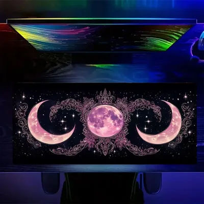 Tapis de bureau rose et violet rêveux, tapis de souris de jeu antidérapant en caoutchouc pour ordinateur portable, cadeau d'anniversaire