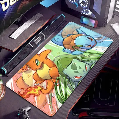 Tapis de bureau XXL pour ordinateur, antidérapant, pour étudiants, grand tapis de souris en caoutchouc, nouveau tapis de clavier dessin animé Pokemon Bulbasaur