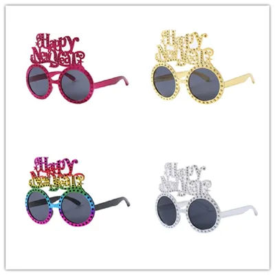 Happy New Year Alphabet Cosplay Anime Sunglasses Rainbow Colors New Year Party Mask Christmas Halloween Party Glasses