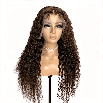 26Inch Long Soft 180Density Dark Brown Kinky Curly Preplucked Glueless Synthetic Lace Front Wig Baby Hair Middle Part
