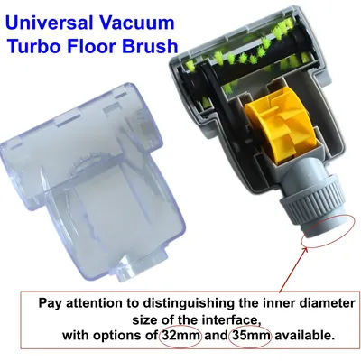 32mm/35mm Universal Vacuum Turbo Floor Brush for Pet Hair Bedding Carpet Mites Removal Dust Collector Brush Head Cleaner Parts