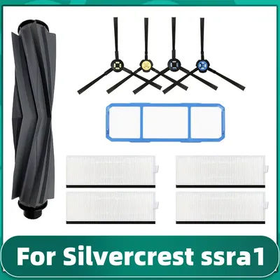 For Silvercrest SSRA1 Robot Vacuum Cleaner Accessory Roller Brush Side Brush HEPA Filter Pre Filter Replacement Part