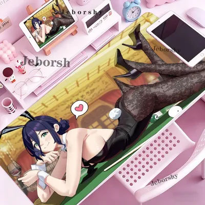Tapis de bureau long Pure Desire Sexy Anime Girl, tapis de clavier épais, cousu, imperméable et résistant à l'usure