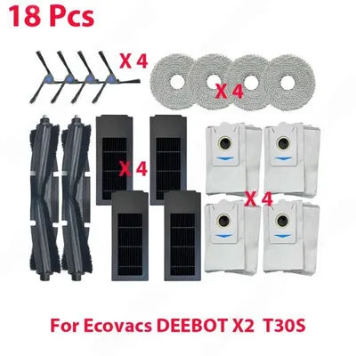 A83X-For DEEBOT X2 Robot Vacuum Cleaner Replacement Accessories-Main Side Brush Filter Mop Dust Bag