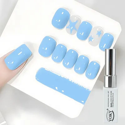 VOKY New Baby Blue Gel Nail Polish, UV-curable, nail salon art, essential for professional nail salons, essential for beginners