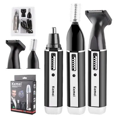 Kemei – tondeuse à poils de nez tout-en-un pour hommes et femmes, tondeuse électrique rechargeable pour oreilles, barbe, sourcils, visage, kit de toilettage