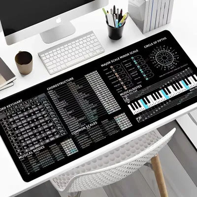 Musique Piano théorie des accords tapis de souris clé de raccourci feuille de triche tapis de souris tapis de bureau tapis de souris bureau étude anti-dérapant logiciel tapis de bureau