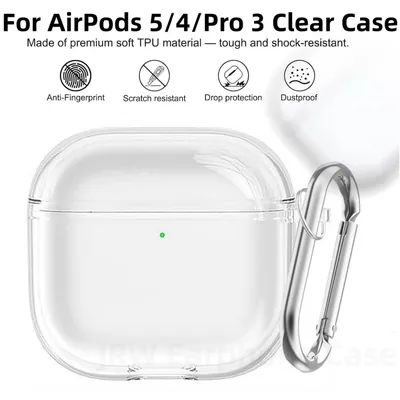 pour AirPods 5 (2026) /pour AirPods Pro 3 Étui transparent en TPU souple avec kit de nettoyage Étui de protection pour AirPods 5/4/Pro 3