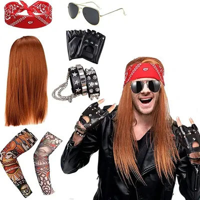 Heavy Metal Rock Cosplay Costume Set With Sunglasses For Men Women Party Performance