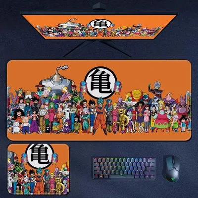 Tapis de Souris en Cuir Dragon Ball de Haute Qualité, Tapis de Bureau Anime Japonais Son Goku, Tapis de Clavier Growzed, Tapis d'Écriture Mignon pour Ordinateur Portable