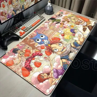 Tapis de souris grand format Anime FAIRY TAIL, tapis de bureau pour ordinateur portable, tapis de table Natsu Dragneel, accessoires de jeu en caoutchouc pour PC 900x400mm