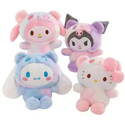 Sanrio 25cm Hello kitty Kuromi Mymelody Cinnamorol Kawaii Anime Plush Toys Soft Stuffed Doll Plushie Pillow Xmas Gift Decor!!! ﻿