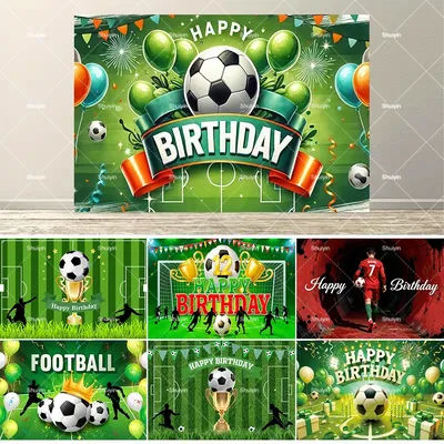 Football Birthday Backdrop Soccer Field Stadium Grassland Boy Birthday Decorations Party Supplies Baby Shower Banner Photo Props