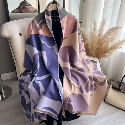 NEW Brand Warm Cashmere Poncho Shawl Scarf Luxury Print Thick Pashmina Winter Blanket Wraps Bufanda Casual Hijab Stoles Echarpe