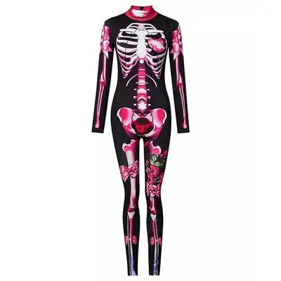 Rose Skeleton Costume for Adults And Kids Scary Sexy Halloween Jumpsuit Baby Girl Rompers Day of the Dead Cosplay Carnival Party
