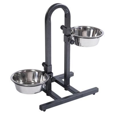 U-Shaped Dog Bowl Stand with Stainless Steel Bowls 2x1.6l