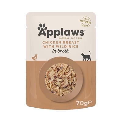 24x70g Chicken with Wild Rice Pouches Applaws Wet Cat Food