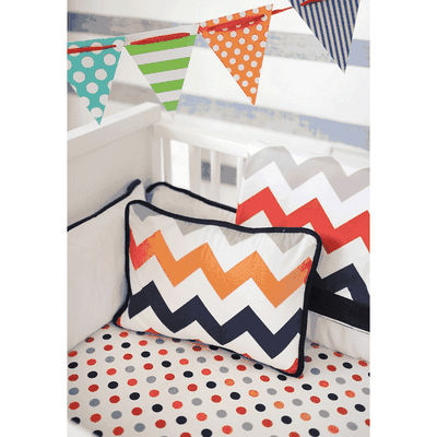 New Arrivals Zig Zag Rugby 4 Piece Baby Crib Bedding Set