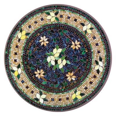 KNF Tuscan Lemons Mosaic Table Collection - Round Bistro Table, Pewter, 36" dia. - Frontgate