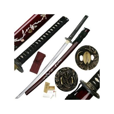Ten Ryu Fixed Blade 40.9in Carbon Steel Blade Black Cord Wrapped With Real Ray Skin Handle MC-3058