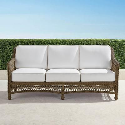 Hampton Sofa in Driftwood Wicker - Standard, Brick - Frontgate