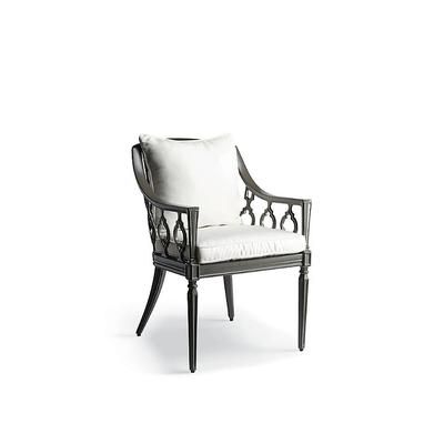 Avery Dining Chair Replacement Cushion - Dining Side Chair, Standard, Resort Stripe Black Dining Side Chair - Frontgate