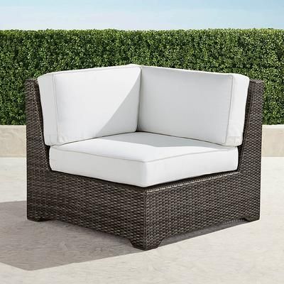 Palermo Modular Seating Collection in Bronze Wicker - Corner Chair, Standard, Rain Sailcloth Aruba - Frontgate