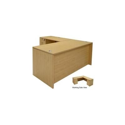 Maple L-Shaped Rectangular Managers Desk w/6 Drawers