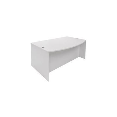 White Bow Front Conference Desk w/6 Drawers