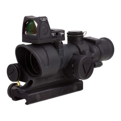Trijicon 4x32 ACOG Rifle Scope LED Red Crosshair .223 Reticle w/ Colt Knob Thumbscrew Mount & Adjustable LED 3.25 MOA Red Dot RMR Type 2 Black 100564