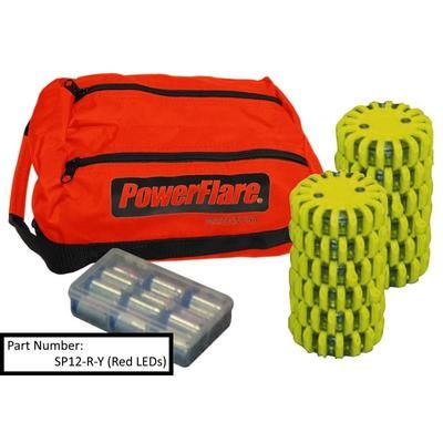 Powerflare 12-Pack PowerFlare Soft Pack Magnetic Red LEDs Olive Drab Green Shell SP12M-R-OD