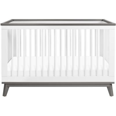 Babyletto Scoot 3-in-1 Convertible Crib with Toddler Bed Conversion Kit - White/Slate