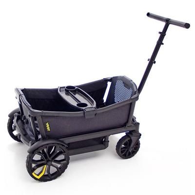 Veer Cruiser Stroller Wagon with Retractable Canopy + Basket Bundle - Black