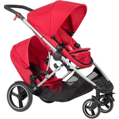 Phil & Teds Voyager Double Stroller - Red