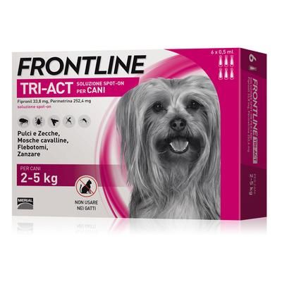 Frontline Tri Act cane: tutte le soluzioni pipette spot-on - 6 pipette, peso 2-5 kg (0,5 ml)