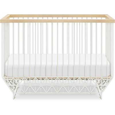 Ubabub Mod 2 in 1 Convertible Crib with Toddler Bed Conversion Kit - Warm White / Natural
