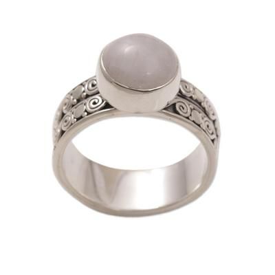 'Dawn Sky' - Artisan Crafted Sterling Silver and Rose Quartz Ring
