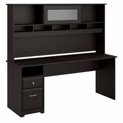 Cabot 72W Computer Desk with Hutch and Drawers in Espresso Oak - Bush Furniture CAB049EPO